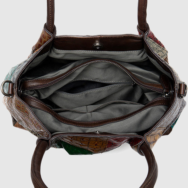 Olivia Patchwork Genuine Leather Bag