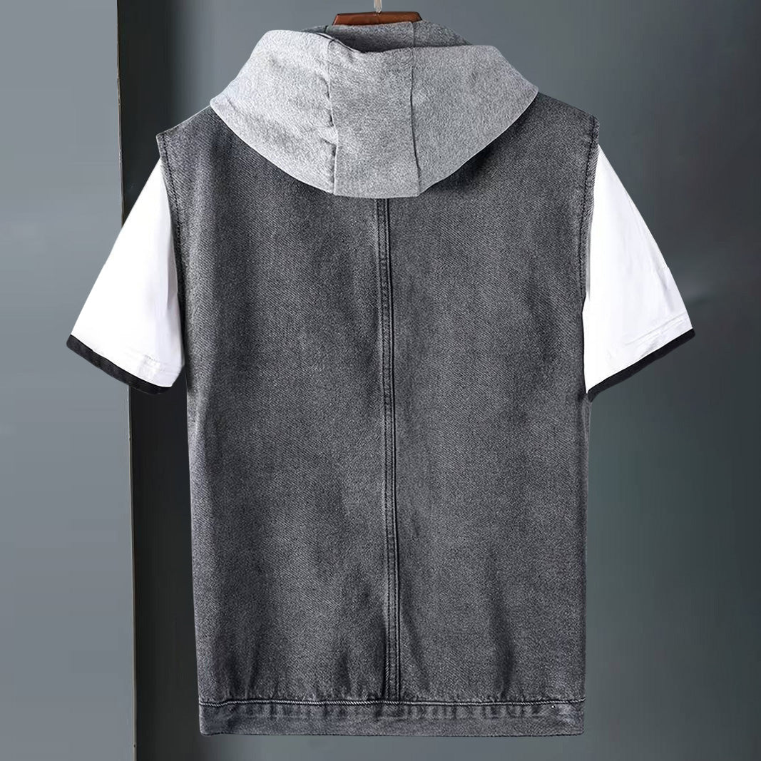 Dan Anthony Hooded Denim Vest