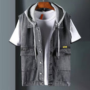 Dan Anthony Hooded Denim Vest