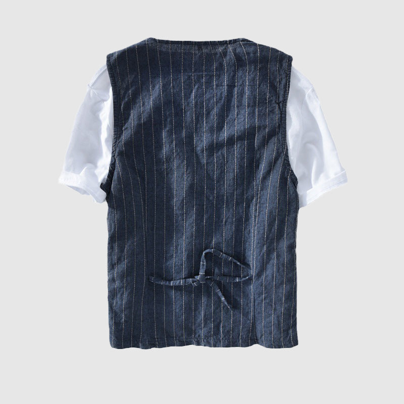 Dan Anthony Linen Striped Vest