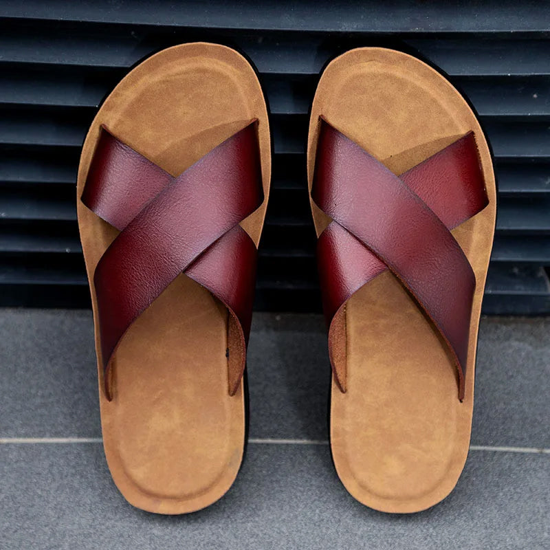 Dan Anthony Panama Leather Slippers