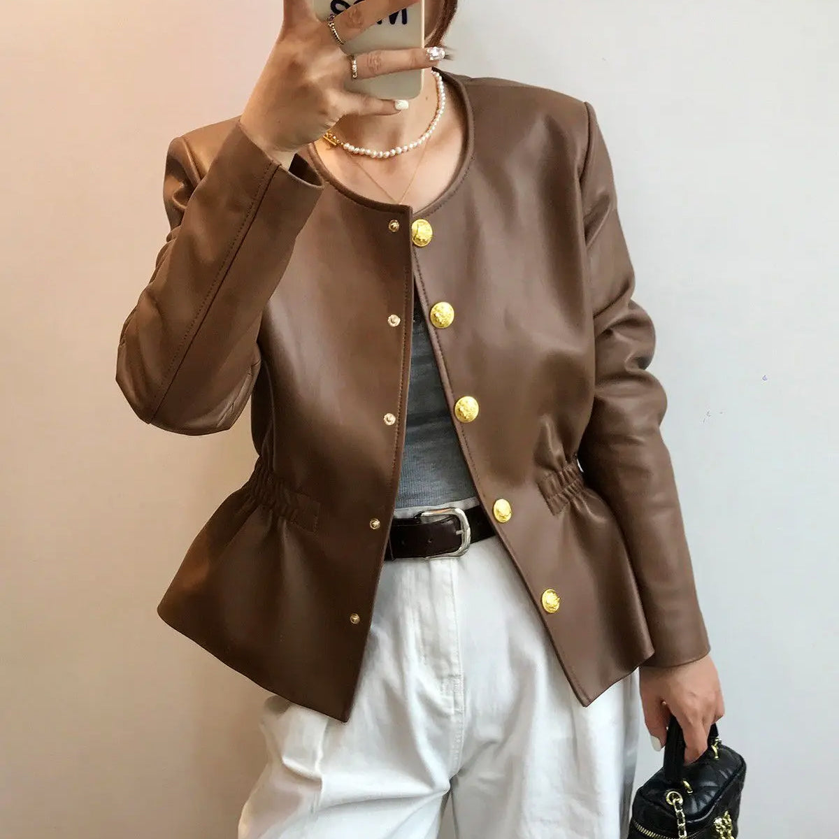 Le Cuir Chocolat Jacket by Olivia Klein