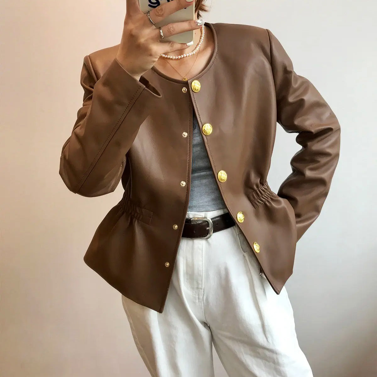 Le Cuir Chocolat Jacket by Olivia Klein