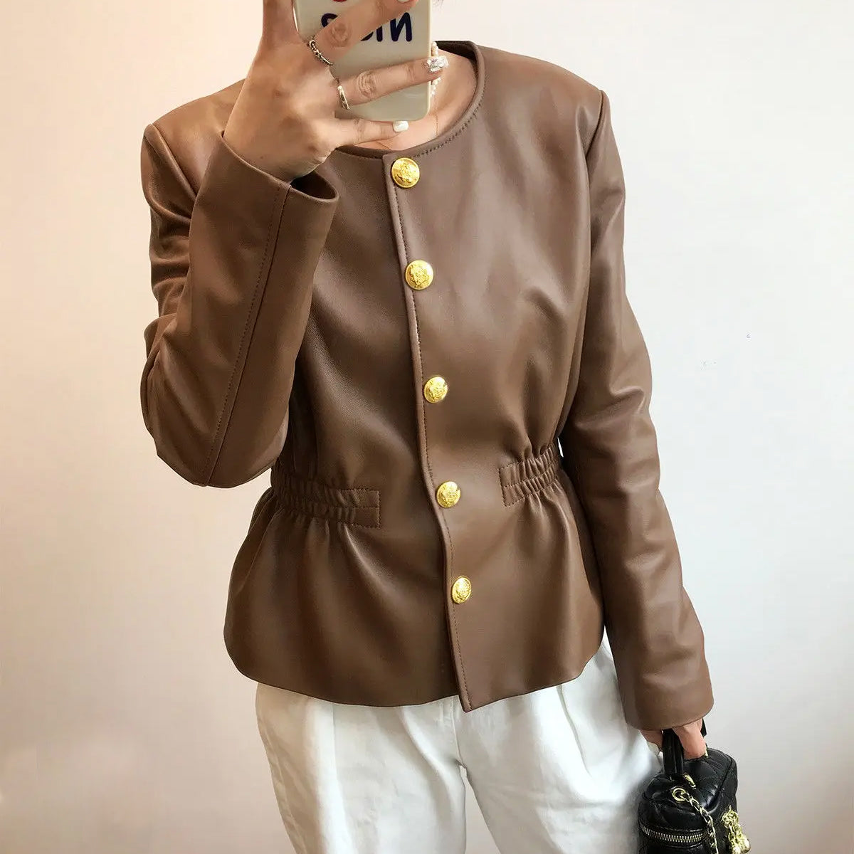 Le Cuir Chocolat Jacket by Olivia Klein