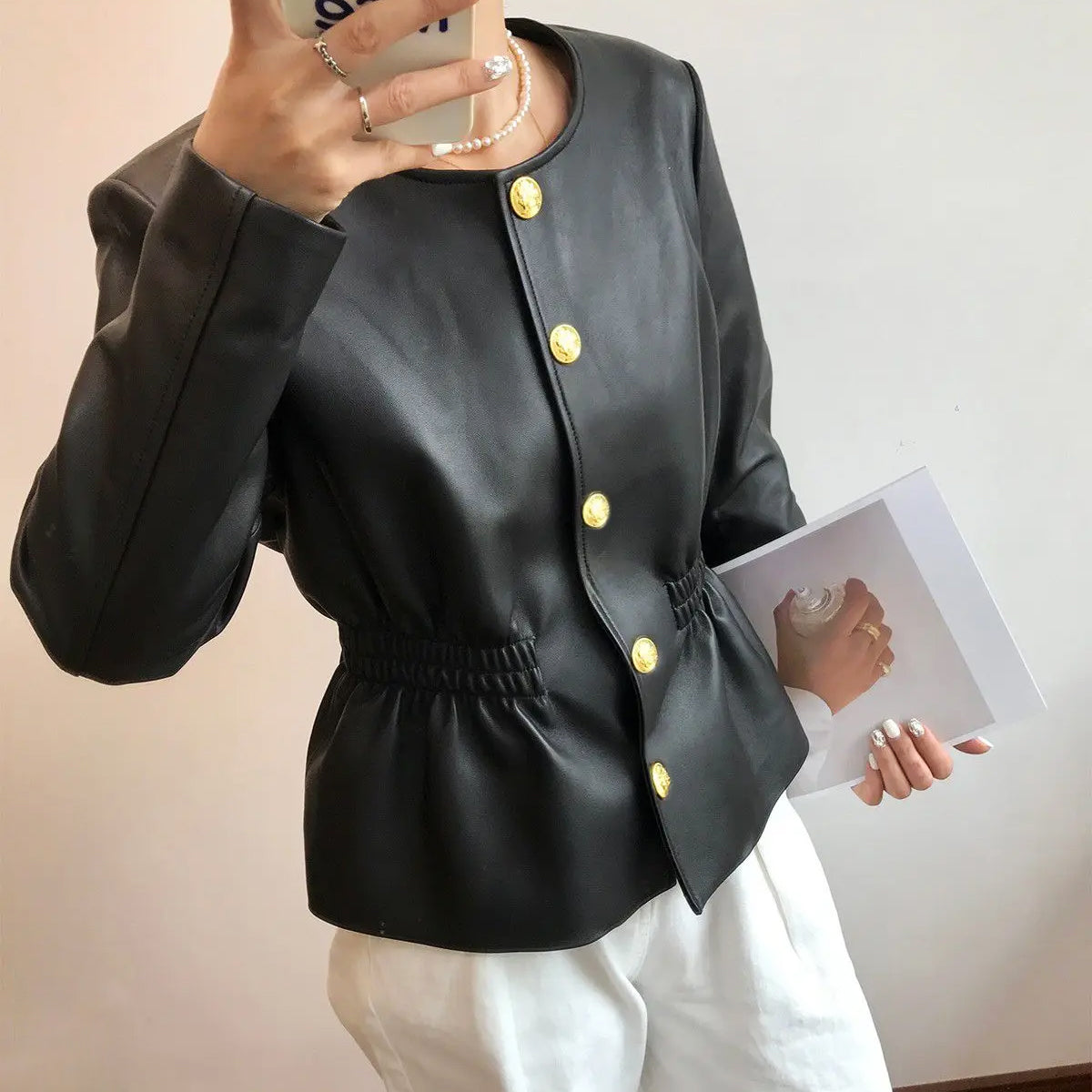 Le Cuir Chocolat Jacket by Olivia Klein