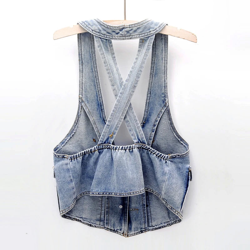 Olivia Klein Blue Denim Vest