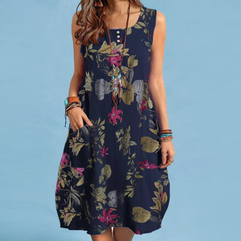 Olivia Klein Bohemian Pocketed Dress