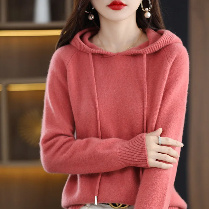 Olivia Klein Knitted Hooded Pullover