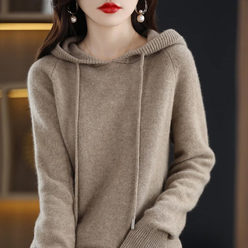 Olivia Klein Knitted Hooded Pullover