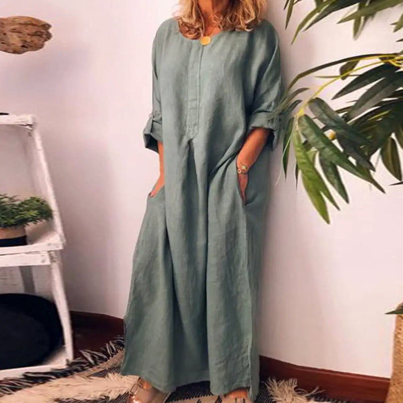 Olivia Klein Linen Maxi Dress