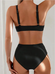 Glamour Noir U‑Bar High‑Waist Set