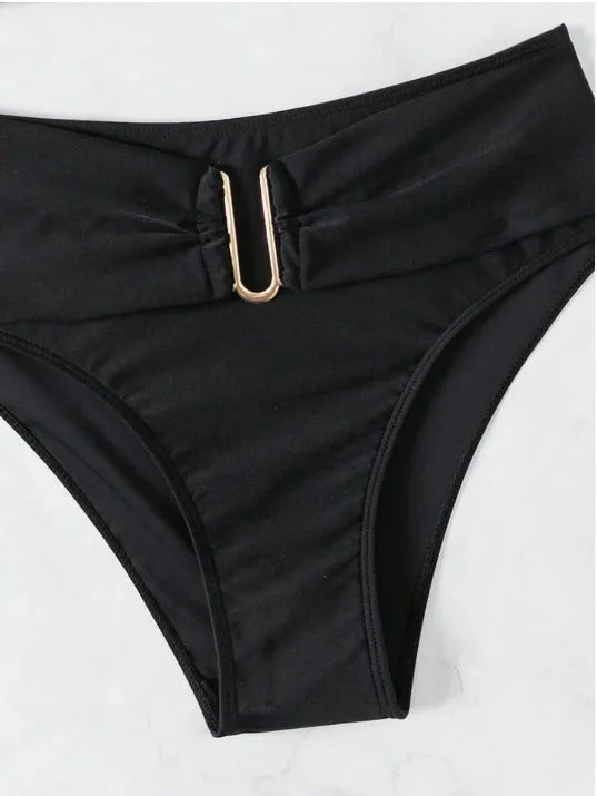 Glamour Noir U‑Bar High‑Waist Set