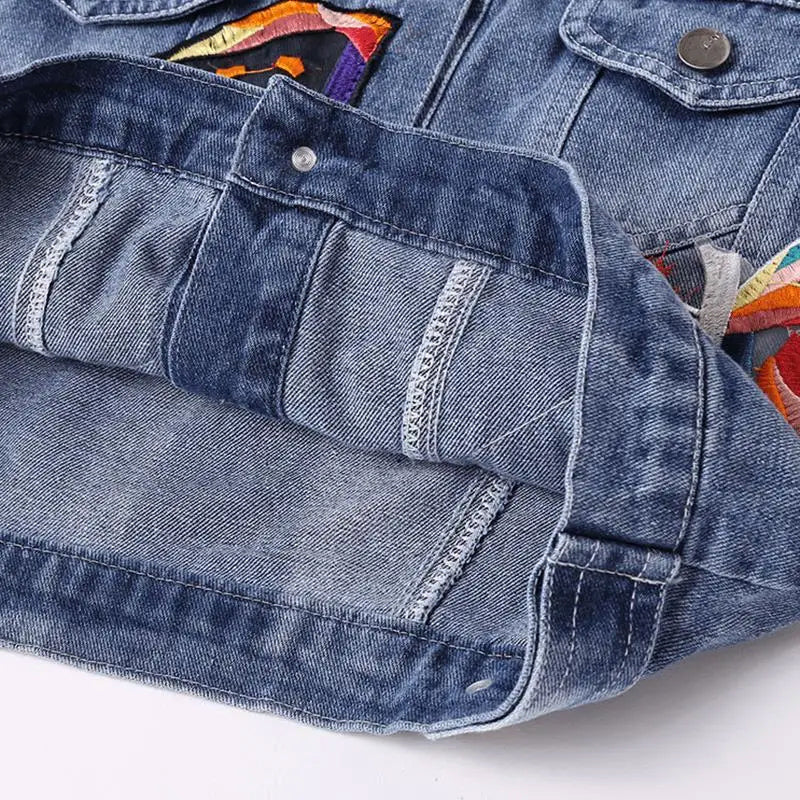 Claire Embroidered Butterfly Denim Jacket