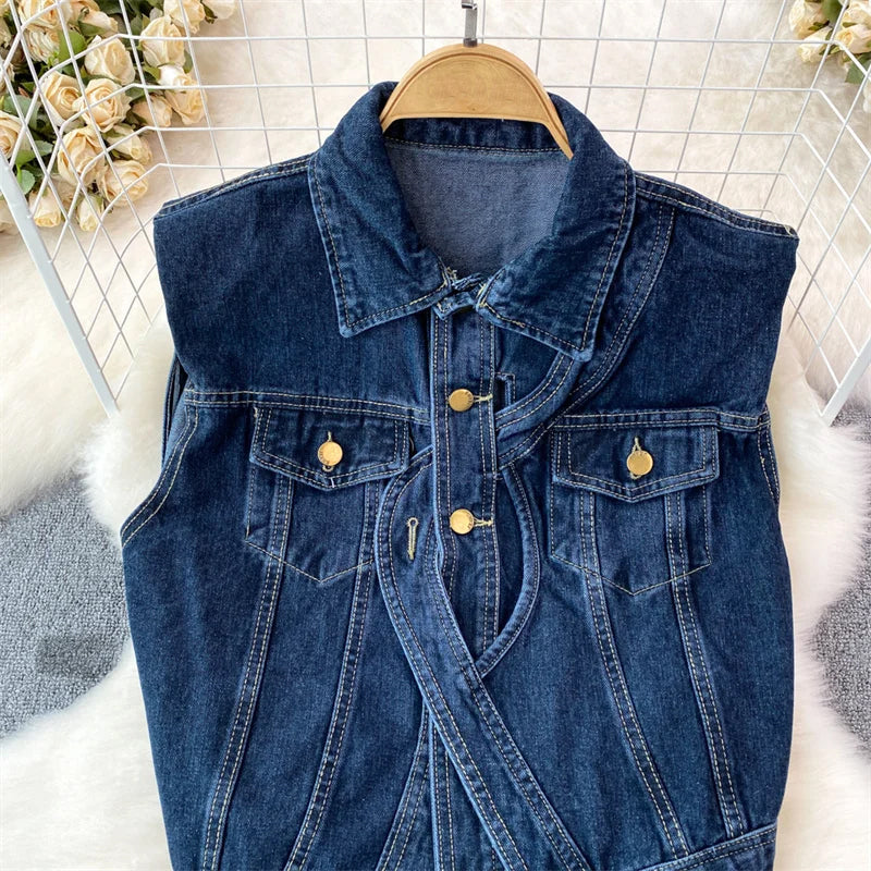 Claire Femme Frayed Denim Vest