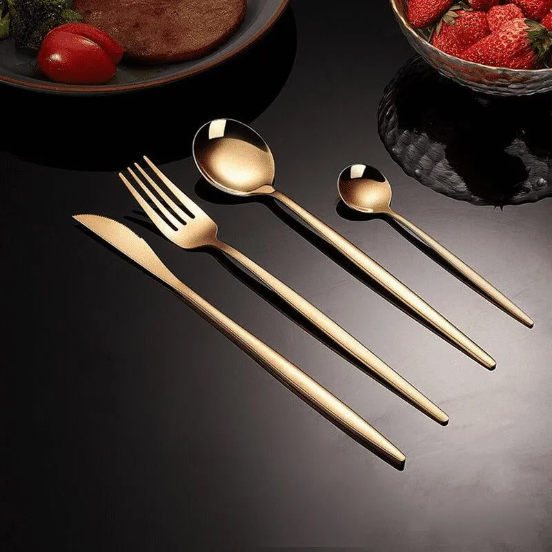 Gilded Minimalist Cutlery Set