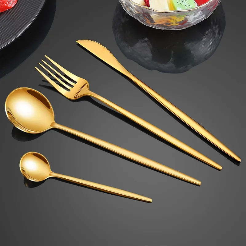 Gilded Minimalist Cutlery Set