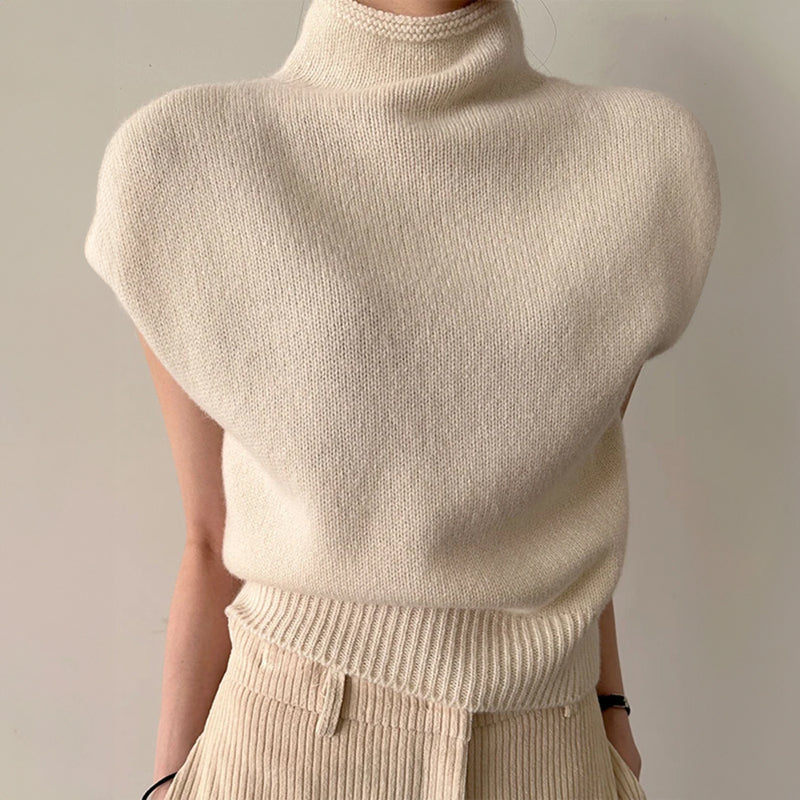 Isabelle Turtleneck Sleeveless Knitted Sweater
