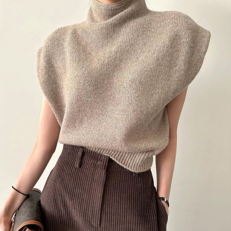Isabelle Turtleneck Sleeveless Knitted Sweater