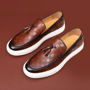 Lorenzo Mattia Leather Slip On Sneakers