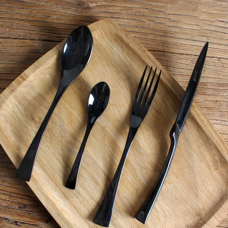 Obsidian Black Cutlery Set