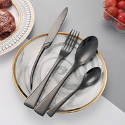 Obsidian Black Cutlery Set