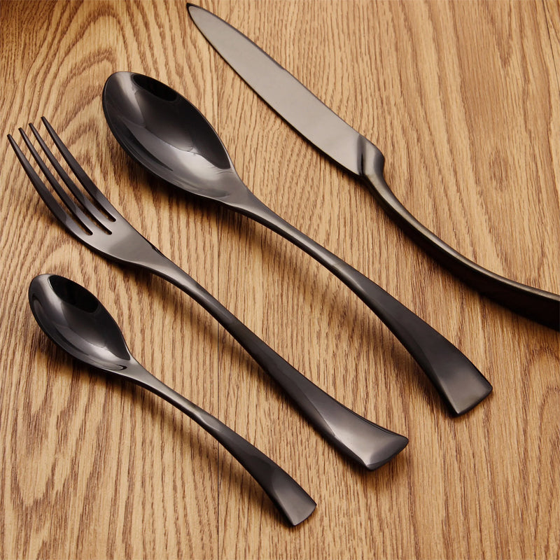 Obsidian Black Cutlery Set