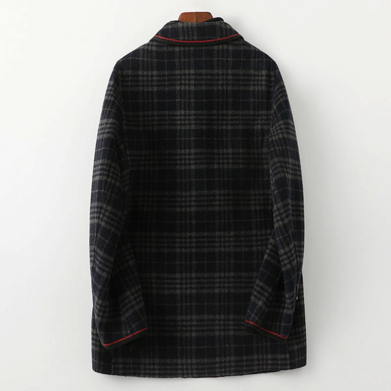 Olivia Grace Woolen Plaid Coat