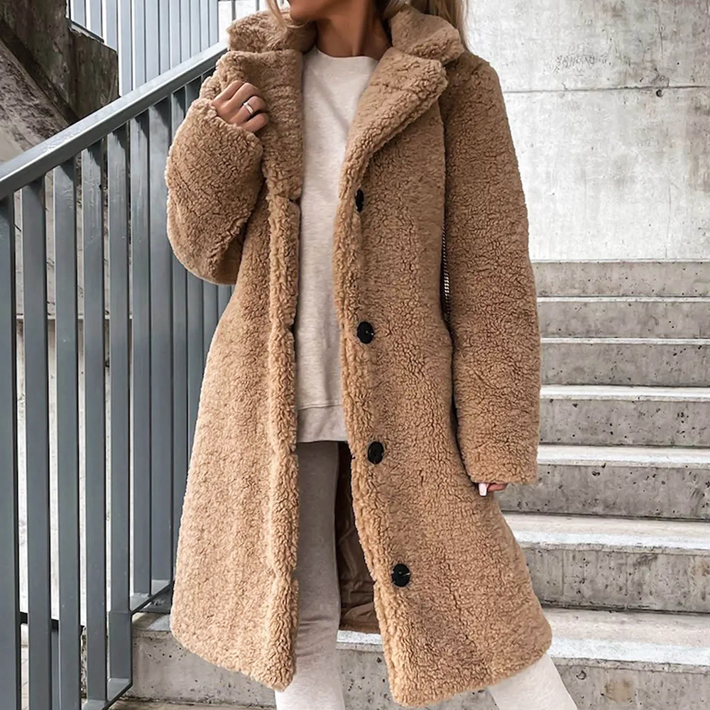 Olivia Klein Fluffy Teddy Coat