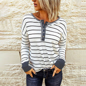 Olivia Klein Striped Long Sleeve Shirt