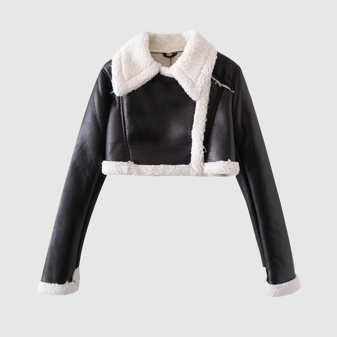 Zoe Double Faced Biker Jacket